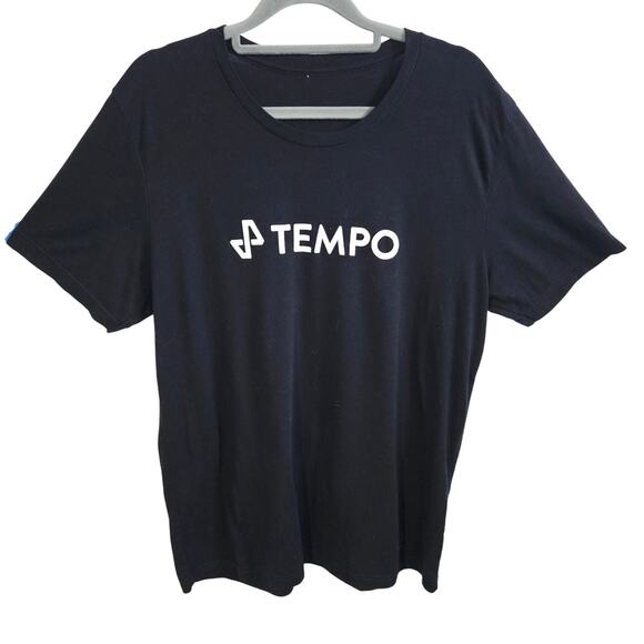 Tempo Logo Tee Shirt Men's Size XL Black The Motive Training Tee Workout Gym Bro - Picture 1 of 5